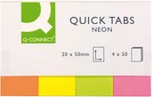 Etykiety samoprzylepne i bloki etykiet - Q-CONNECT Zakładki indeksujące , papier, 20x50mm, 4x50 mix kolorów KF01226 - miniaturka - grafika 1