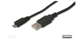 Assmann Kabel połączeniowy USB 2.0 HighSpeed Typ USB A/Kabel USB B męskie - męskie czarny 1, (AK-300127-018-S) - Kable USB - miniaturka - grafika 2