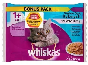 Whiskas RYBNE DANIA GALARETKA 4X100G 251271 - Mokra karma dla kotów - miniaturka - grafika 4