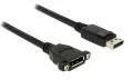 Kable - Delock Kabel Displayport 1.2 męski-żeński 1m czarny 85114 - miniaturka - grafika 1
