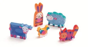 Djeco Drewniano - filcowa układanka Wesoła farma - Układanki dla dzieci - miniaturka - grafika 2
