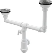 Syfony - Alcaplast Syfon zlewu dwukomorowego z podłączeniem sitka nierdz. O115 dwupoziomo - miniaturka - grafika 1