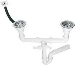 McAlpine syfon zlewozmywakowy rurowy podw. 3,5" z podł. pralki/zmyw. z przel. (HC7HC12R-POL1) - Syfony - miniaturka - grafika 2