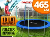 Trampoliny - Neo-sport Trampolina ogrodowa 15ft/465cm z siatką wewnętrzną i drabinką NS-15W161 - miniaturka - grafika 1