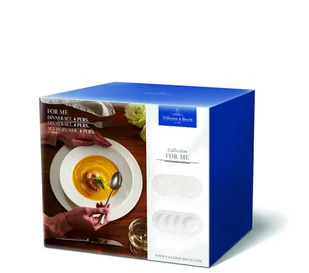 Villeroy & Boch for me Dinner zestaw naczyń/wysokiej jakości z porcelany w kolorze białym na każdą okazję/8-częściowy zestaw dla 4 osób 1041538717 - Serwisy obiadowe - miniaturka - grafika 3