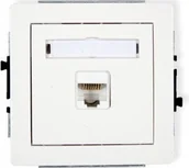 Gniazdka elektryczne - Karlik Gniazdo Komputer Pojedyncze 1xRJ45 kat.6 DGK-3 biały - miniaturka - grafika 1