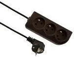 Przedłużacze i rozgałęźniki - Elgotech Przedłużacz zwykły 3x2P+Z 1,5m czarny - miniaturka - grafika 1