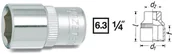 Klucze i nasadki - Hazet Nasadka 1/4 6 3 mm) 850A-7/32 zewnętrzny sześciokąt Długość netto 25 mm - miniaturka - grafika 1