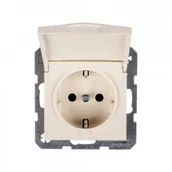 Gniazdka elektryczne - Hager Polo Berker/B.Kwadrat Gniazdo Schuko 16A IP20 z klapką kremowe S.1 47518982 0001-00000-43619 [4350662] - miniaturka - grafika 1