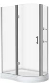 Kabiny prysznicowe - Novoterm Kerra Nero Bis T 120x90 lewa profil chrom szkło transparentne - miniaturka - grafika 1