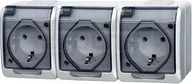 Gniazdka elektryczne - Elektro-Plast Gniazdo natynkowe Potrójne schuko IP44 - Hermes 0326-01 - miniaturka - grafika 1