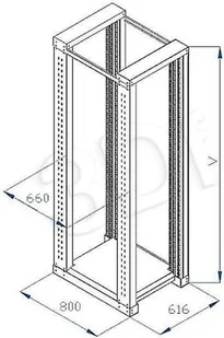 Triton RACK PODWÓJNY 2x19 42U gł.800mm RSX-42-XD8 - Pozostałe akcesoria sieciowe - miniaturka - grafika 2