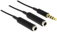 Kable - Delock Kabel audio Jack 65575 [1x Złącze męskie jack 3 5 mm 2x Złącze żeńskie jack 3 5 mm] 0.25 m czarny - miniaturka - grafika 1