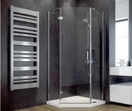 Kabiny prysznicowe - PMD Piramida Besco Viva 195 90x90 pięciokątna profil chrom błyszczący szkło przejrzyste V5P-90-195-C - miniaturka - grafika 1