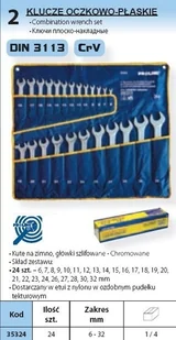 Proline KLUCZE OCZKOWO-płaski ILOŚĆ 24 6-32mm DIN 3113 CrV 35324 - Klucze i nasadki - miniaturka - grafika 2