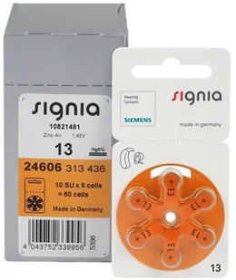 Siemens 60 x baterie do aparatów słuchowych Signia 13 MF - Baterie i akcesoria - miniaturka - grafika 2