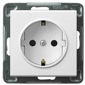 Gniazdka elektryczne - Ospel Gniazdo Pojedyncze z przesłonami torów prądowych GP-1RS/m/00 BIAŁY - miniaturka - grafika 1