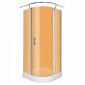 Kabiny prysznicowe - Novoterm Kerra Neptun 89x89 profil chrom szkło brązowe + brodzik - miniaturka - grafika 1