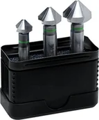 Wiertła - alpen 229200003100 pogłębiacze stożkowe HSS, 90 stopni, DIN 335 C, średnica 12,4, 16,5, 20,5 mm jako zestaw 3-częściowy w opakowaniu 229200003100 - miniaturka - grafika 1