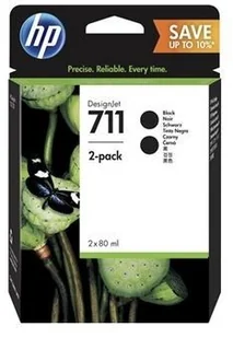 HP 711 2-pack 80-ml Black DesignJet Ink Cartridges P2V31A - Tusze oryginalne - miniaturka - grafika 4