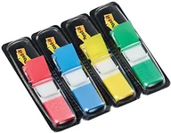Zakładki indeksujące - Post-it Post-It Index Mini 683-4 samoprzylepne zakładki indeksujące, 11,9 x 43,2 mm, 4x 35 zakładek w dystrybutorze, kolor: czerwony/niebieski/żółty/zielony 683-4 - miniaturka - grafika 1