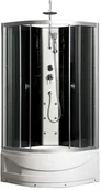 Kabiny prysznicowe - Savana Bora 80x80 profil satyna szkło transparentne + brodzik Y87-S3A - miniaturka - grafika 1