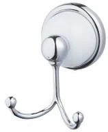 Wieszaki łazienkowe - Bisk GRENADA Haczyk podwójny chrom + biel 06911 06911 - miniaturka - grafika 1