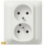 Gniazdka elektryczne - Legrand Sistena Life gniazdo Podwójne 2X2P+Z IP2 771538 - miniaturka - grafika 1