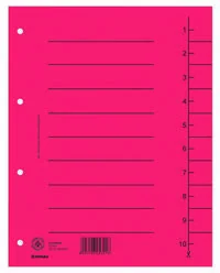 Donau Przekładka karton, A4, 235x300mm, 1-10, 1 karta, czerwona 8610001-04 - Pudła i kartony archiwizacyjne - miniaturka - grafika 3