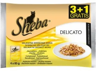 Sheba Delicato Drób Galaretka 85g 3+1 gratis 7474 - Mokra karma dla kotów - miniaturka - grafika 2