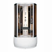 Kabiny prysznicowe - Novoterm Kerra Brownie 91x91 profil satyna szkło brązowe + brodzik - miniaturka - grafika 1