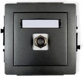 Gniazdka elektryczne - Karlik Gniazdo antenowe Pojedyncze typu F SAT 11DGF-1 grafitowy - miniaturka - grafika 1