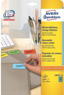 Avery Etykiety usuwalne kolorowe Zweckform zielone - Papier do drukarek - miniaturka - grafika 3