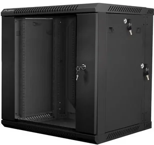 Lanberg Szafa wisząca dwusekcyjna 19 12U czarna WF02-6612-10""B (WF02-6612-10B) - Szafy rack - miniaturka - grafika 2