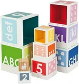 Klocki - Janod Piramida kolorów i liter JND05345 - miniaturka - grafika 1