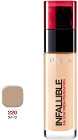 L'Oréal Paris L'Oreal Infallible 24H Stay Fresh Foundation 30 ML 3600522690344 - Pudry do twarzy - miniaturka - grafika 2