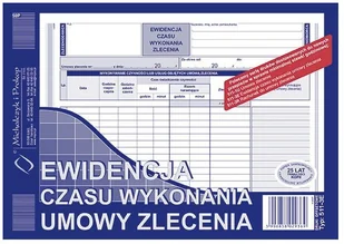MICHALCZYK Prokop Prokop Ewiedencja czasu wykonania umowy zlecenia A5 511-3E WIKR-1033106 WIKR-1033106 - Druki akcydensowe - miniaturka - grafika 2