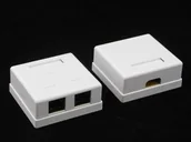 Kable komputerowe i do monitorów - Netrack gniazdo kompletne natynkowe 2xWtyk RJ-45 8p8c UTP Cat6 LSA 106-21 - miniaturka - grafika 1