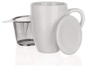 Kubki - Banquet Bonnet Kubek z sitkiem i wiekiem, biały - miniaturka - grafika 1