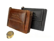 Portfele - Wild Portfel skóra Skóra Licowa Mały Poziomy Kostka bez Zapięcia Czarny - miniaturka - grafika 1