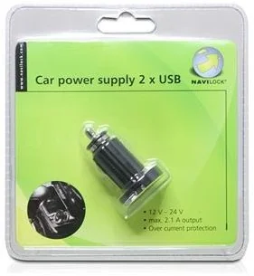 Navilock ŁADOWARKA ADAPTER NAPIĘCIA ZAPALNICZKA 12V/24V->USB X2 5V2.1A BLACK NAVILOCK - Ładowarki samochodowe - miniaturka - grafika 2