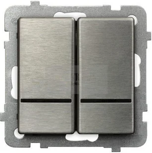 Ospel Włącznik podwójny z podświetleniem SONATA stalowy - Wyłączniki światła i elektryczne - miniaturka - grafika 2