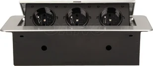 Orno Gniazda wpuszczane w blat 3x230V srebrny OR AE 1336/G - Gniazdka elektryczne - miniaturka - grafika 4