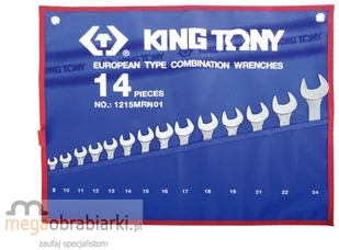 KING TONY Zestaw kluczy płasko-oczkowych 1215MRN01, 8-24 mm - Zestawy narzędziowe - miniaturka - grafika 2
