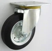 Kółka i bloczki - Zabi Koło metalowo-gumowe w obudowie skrętnej fi 160 - miniaturka - grafika 1