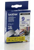 Etykiety do drukarek - Brother TZ-223 9mm Taśma Laminowana, niebieski nadruk/białe tło [TZ-223] - miniaturka - grafika 1
