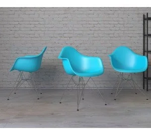 D2.Design Krzesło P018 PP ocean blue, chrom nogi 48992 - Krzesła - miniaturka - grafika 2