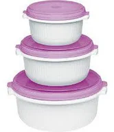 Pojemniki kuchenne - Emsa Zestaw pojemników biało-różowy Micro Family 508455 - miniaturka - grafika 1