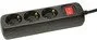 Listwy zasilające - LogiLink Listwa 3 x zasilanie 1,4 m z włącznikiem, czarna LPS206B - miniaturka - grafika 1