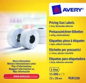 Cenówki - Avery Zweckform Etykiety cenowe w rolce do metkownicy jednorzędowej; usuwalne - miniaturka - grafika 1
